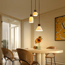 Axyaa Walnut Ceramic Nordic LED Pendant Lights: Modern Japanese Style for Home, Cafe, Restaurant.