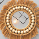 Axyaa Hand Woven Round Wall Mirror for Home Decor