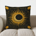 Axyaa Mystical Sun and Moon Pattern Throw Pillow Cover for Sofa, Bedroom, Car