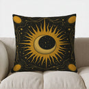 Axyaa Mystical Sun and Moon Pattern Throw Pillow Cover for Sofa, Bedroom, Car
