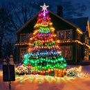 Solar Christmas Star Waterfall Light by Axyaa: 8 Modes, Waterproof for Party Garden Christmas Decor