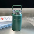Axyaa Stainless Steel Vacuum Flask Insulated Cup with Handle, Straw, Cold&Hot Thermos Mug.