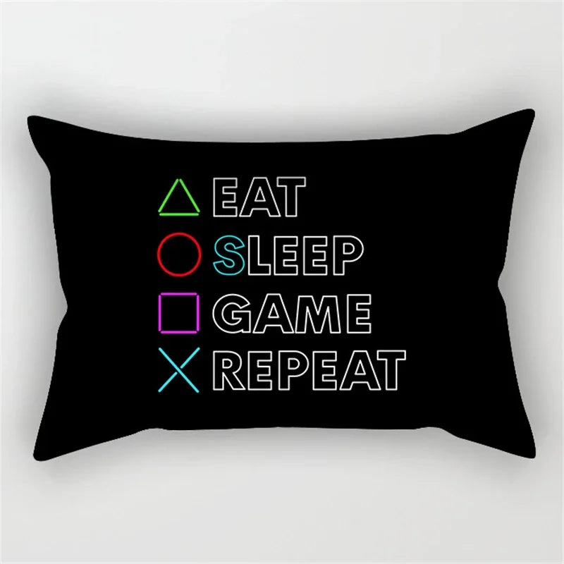 Axyaa 30x50cm Gamer Handle Print Pillowcase for Sofa, Car Seat, Gaming Room