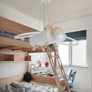 Axyaa Little Deer LED Chandelier: Modern Minimalist Cartoon Wooden Kids Room Pendant Light