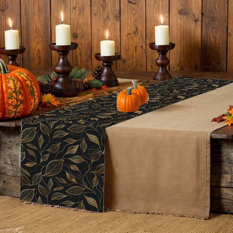 Axyaa Branches Leaves Table Runner for Home Dining and Wedding Party Decor