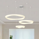Axyaa White Ring LED Pendant Chandelier for Modern Home Decor and Indoor Lighting