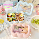 Axyaa Kawaii Bento Box Set with Spoon and Fork - Microwave Safe Lunch Container