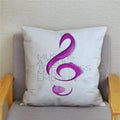 Axyaa Cartoon Sheet Music Printed Cushion Cover for Bedroom and Living Room