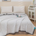 Axyaa Three-Layer Knitted Summer Quilt Blanket, Multi-Functional & Washable