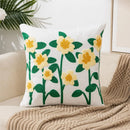 Axyaa Embroidered Flower Linen Cushion Cover 45x45cm