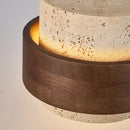 Axyaa Stone Wood Pendant Chandelier Retro Hanging Light Fixture Bedside Bar Restaurant
