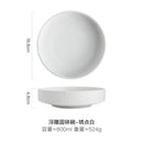 Axyaa Ceramic Plate Set - Hammered Deep & Frosted Shallow Bowl, Japanese Tableware