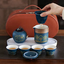 Axyaa Portable Travel Tea Set | Outdoor Kung Fu Tea Set for Quick Guest Cup