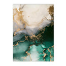 Nordic Green Gold Marble Posters Wall Art Canvas Print for Stylish Home Decor by Axyaa
