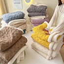 Axyaa Geometric Pattern Fleece Blanket: Soft & Cozy Throw for Sofa, Bed, Travel