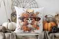 Axyaa Halloween Ghost Cat Pumpkin Throw Pillow Cover