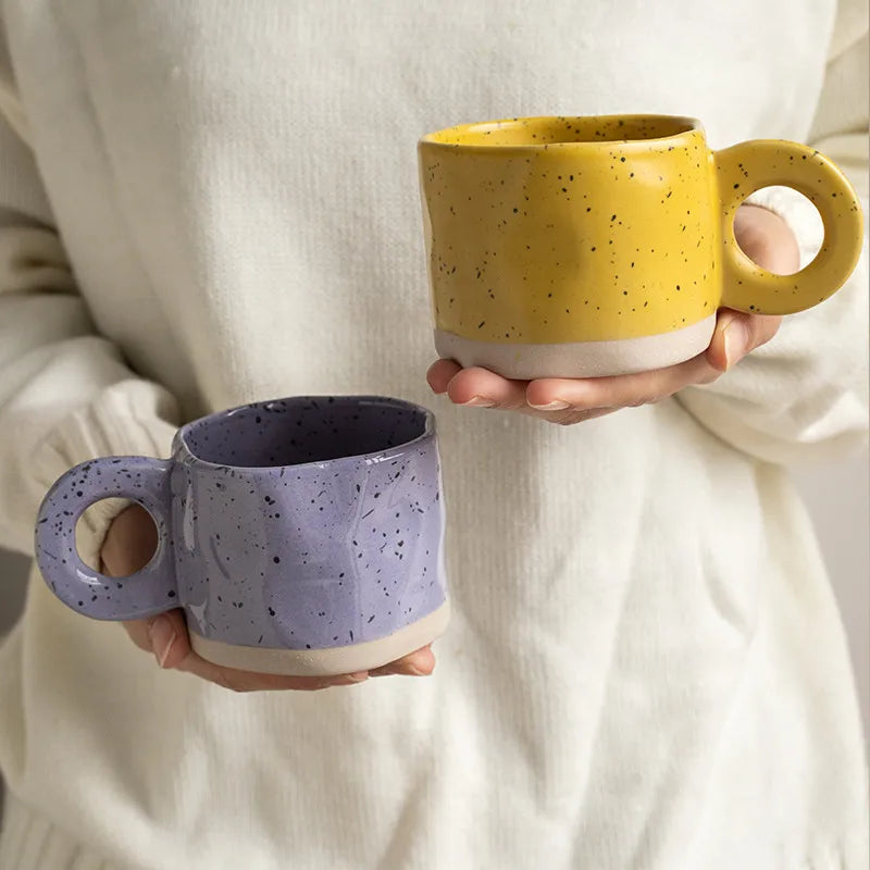 Axya™ Ceramic Splash Ink Coffee Mug Set for Couples