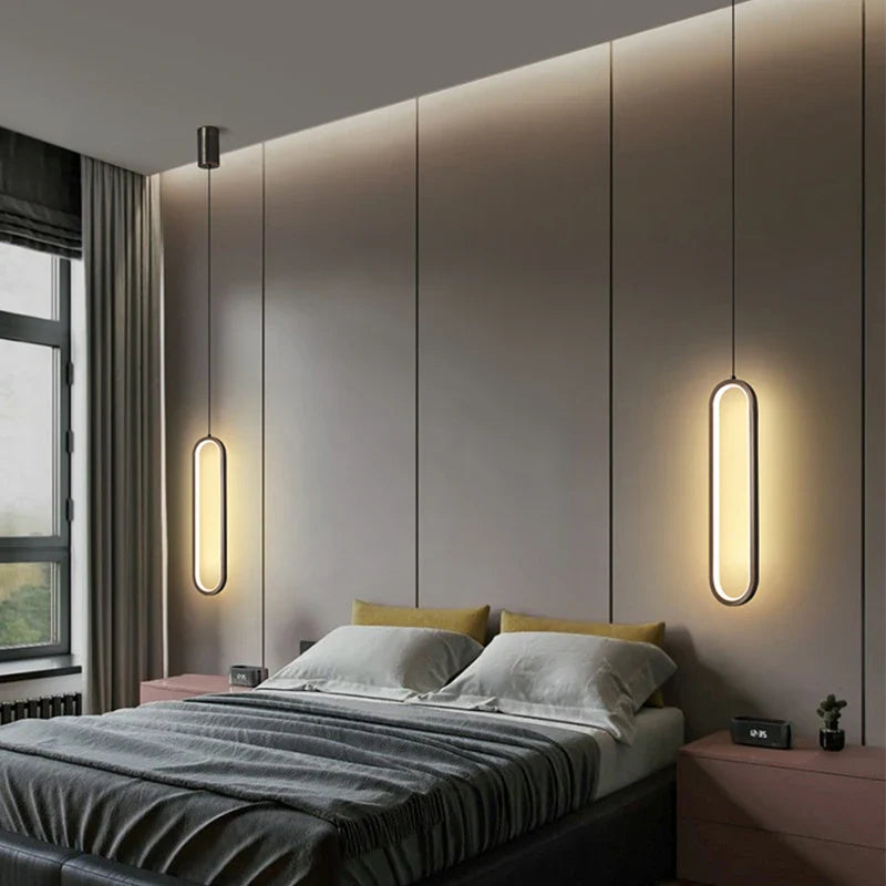 Axyaa Black Ring LED Pendant Light - Modern Nordic Luxury Chandelier