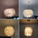 Axyaa Modern Feather LED Pendant Chandelier for Bedroom and Study Room