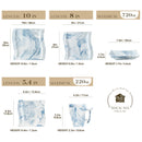 Axya™ Flora 30-Piece Marble Blue Porcelain Dinnerware Set