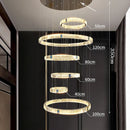 Axyaa Crystal Stair Chandelier - Modern LED Ceiling Hanging Light