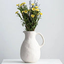 Axyaa Matte White Ceramic Vase Farmhouse Decor Pitcher Boho Room Vase