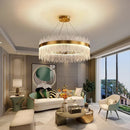 Axyaa Crystal Round Chandelier for Living Room, Bedroom, Dining Room