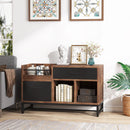 Tribesigns Axyaa Rustic Brown File Cabinet with 2 Drawers, Lateral Filing Printer Stand