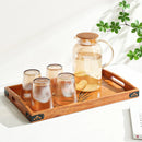Axyaa Wooden Tea Tray: Orchid Tea Color, Chinese Rectangular Solid Wood Tray