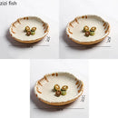 Axya Vintage Ceramic Irregular Dinner Plate Set - Restaurant Quality Tableware