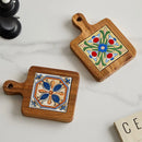Axyaa Wooden Floral Kitchen Mat Set