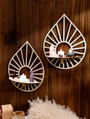 Axyaa Floating Crystal Shelf Display for Boho Home Decor in Living Room