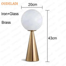 Axyaa Black Iron Glass Ball Table Lamps - Nordic Bedroom Lighting