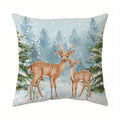 Axyaa Winter Wonderland Cushion Cover for Sofa, Bedroom, Car - Festive Decor Pillow Cover