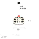Axyaa Cylindrical Metal Pendant Lamp, Red Black Ball, Novelty E27 Bulb, Art Decor, Dining Kitchen