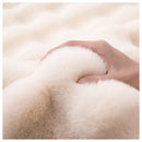 Axyaa Rabbit Hair Bubble Velvet Round Rug Plush Imitation Fur Mat for Home Decor