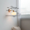 Axyaa Nordic LED Wall Light Copper Arm White Glass Bedside Lamp Balcony Living Room