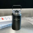 Axyaa Stainless Steel Vacuum Flask Insulated Cup with Handle, Straw, Cold&Hot Thermos Mug.