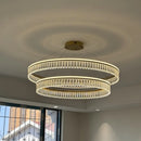 Axyaa Gold Metal Chandeliers Modern Luxury Crystal LED Hanging Lamps