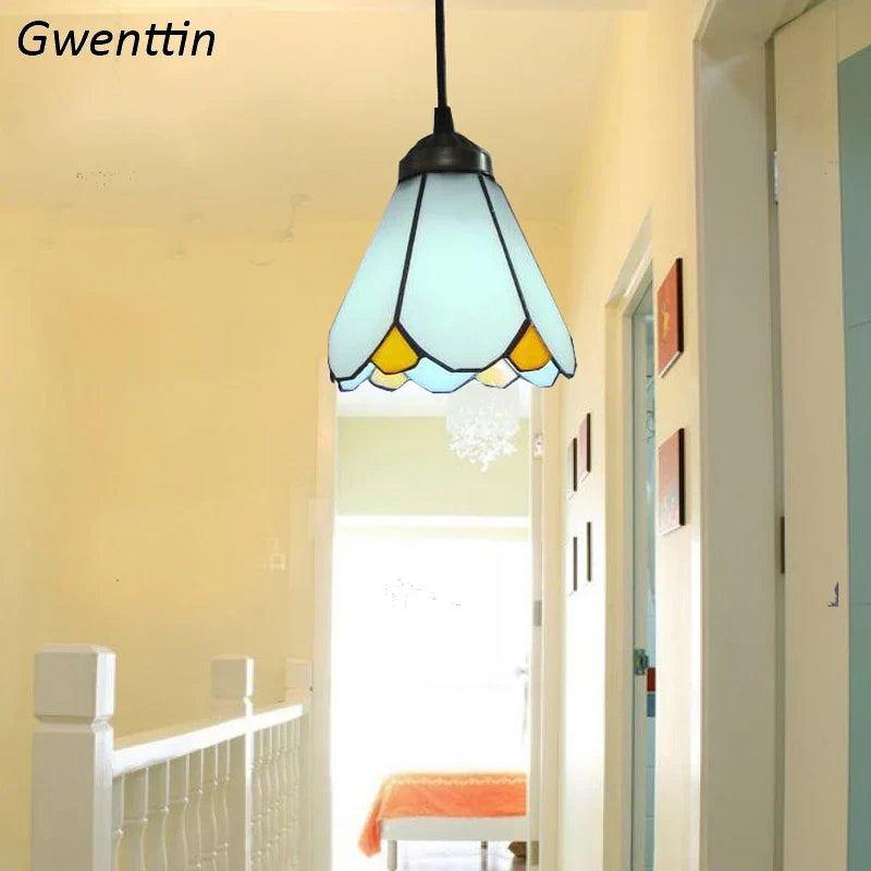 Tiffany Mediterranean Hanging Light by Axyaa - LED Dinning Room Ceiling Fixture