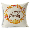Axyaa Thanksgiving Pumpkin Ornaments Linen Throw Cushion Covers Home Decor