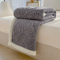 Axyaa Butterfly Jacquard Fleece Blanket: Luxurious 3D Butterfly Design, Thick & Warm for Bed Sofa