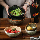 Axyaa Flame-Killed Ceramic Fruit Salad Bowl, Irregular Shape, Molecular Cuisine Tableware