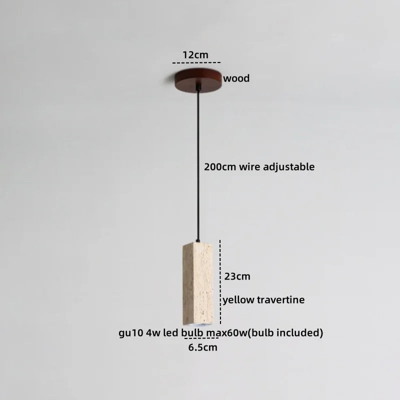 Axyaa Travertine LED Pendant Lamp for Bar, Bedroom, Living Room - Small Hanging Lights