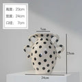 Axyaa Wave Point Ceramic Double Ear Vase: Elegant Decorative Vase for Flowers & Hydroponics