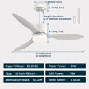 Axyaa Modern Simplicity Ceiling Fan with Lights, Remote Control, Strong Winds, LED - Living Room