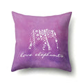 Axyaa Elephant Pattern Polyester Cushion Cover 45x45cm Home Decor Square Pillowcase