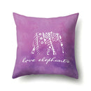 Axyaa Elephant Pattern Polyester Cushion Cover 45x45cm Home Decor Square Pillowcase