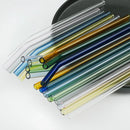 Axyaa Glass Straws Set with Cleaning Brushes for Drinks & Cocktails