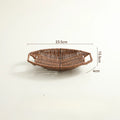 Axyaa Imitation Rattan Tray Snacks Storage Basket Fruit Tray Kitchen Organizer